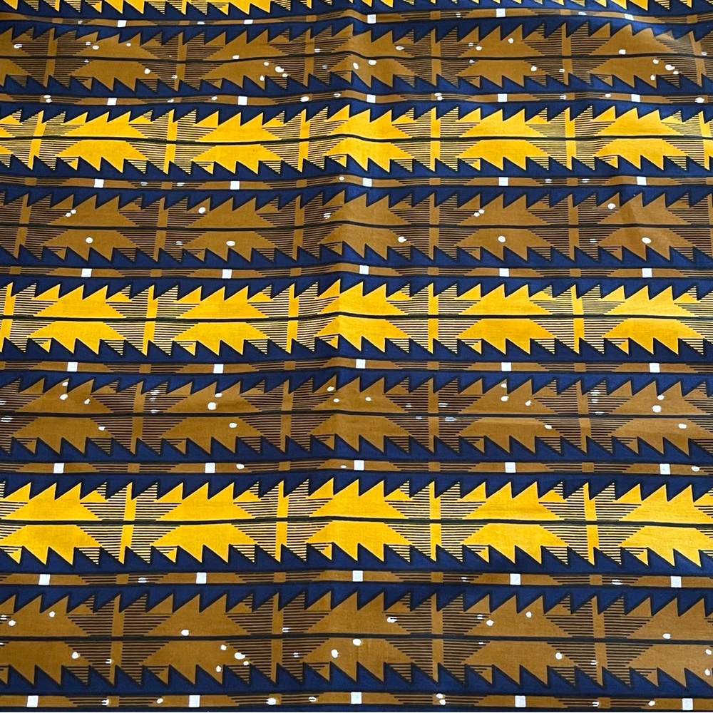 Brown Geometric Tribal Print Multicolor Chevron Cotton Fabric